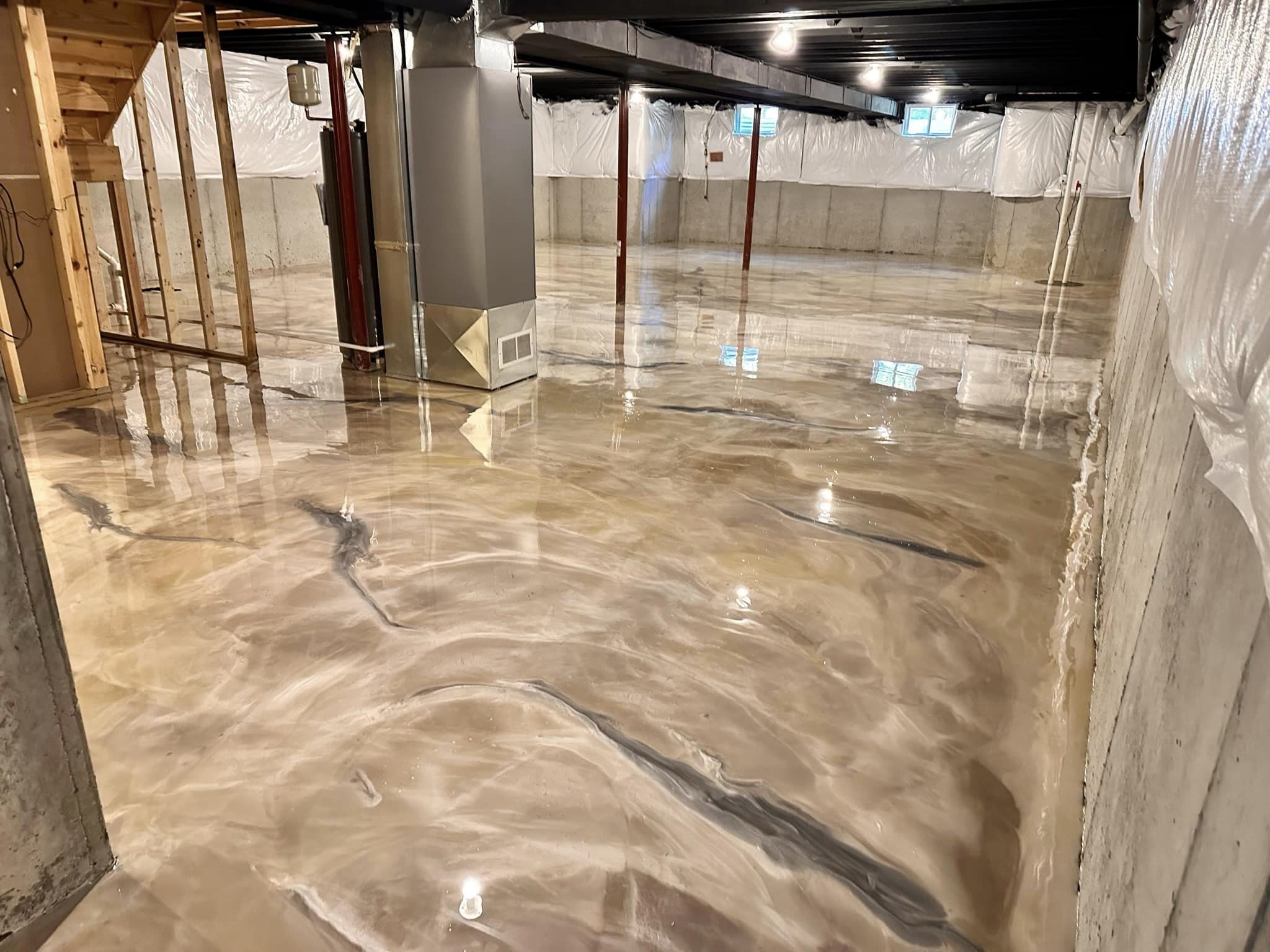 Metallic Flooring Basement Floor Coating in Cincinnati Ohio